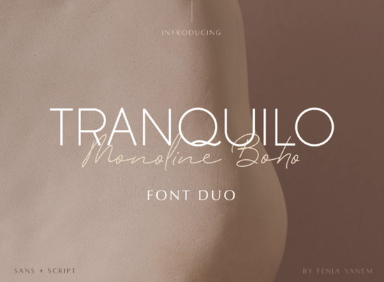 Tranquilo Monoline Boho Font